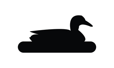 Duck Silhouette And Vector Illustration. 