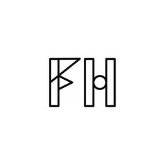 FH monogram logo design letter text name symbol monochrome logotype alphabet character simple logo