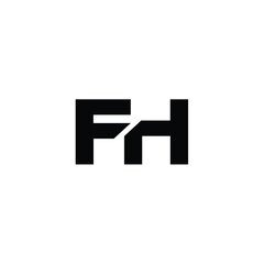 Obraz premium FH monogram logo design letter text name symbol monochrome logotype alphabet character simple logo