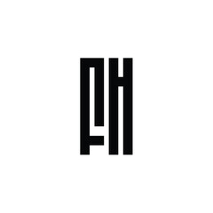FH monogram logo design letter text name symbol monochrome logotype alphabet character simple logo