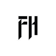 Obraz premium FH monogram logo design letter text name symbol monochrome logotype alphabet character simple logo