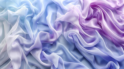 Obraz premium 3D draped fabric effect with a gradient from aqua blue to pastel purple, giving a soft, peaceful look. background wallpaper 