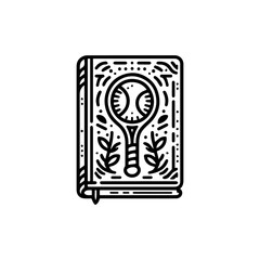 Simple Vector Icon of a Tennis Tennis Strategy Book &ndash; Logo Design Illustration