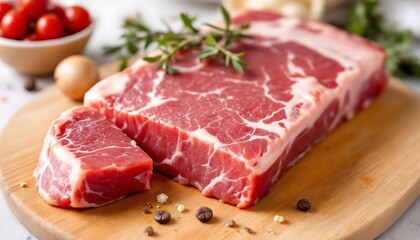 Fototapeta premium Fresh Raw Beef Steak Ready for Grilling