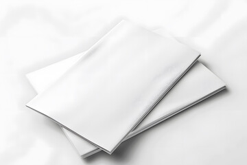 Minimalistic realistic mockup of blank menus with smooth surfaces and distinct edges on white background, suitable for restaurant branding