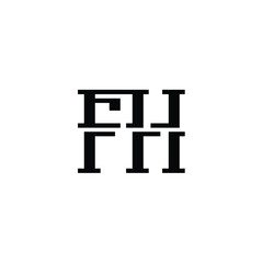 Obraz premium FH monogram logo design letter text name symbol monochrome logotype alphabet character simple logo
