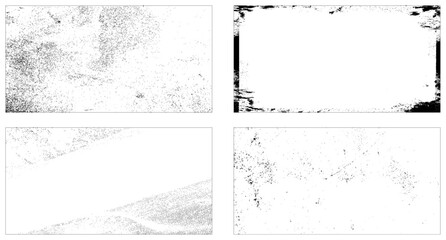 Obraz premium Grunge overlay textures. Vector distress textures.