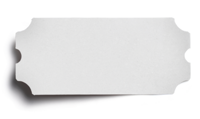 empty white ticket paper isolated