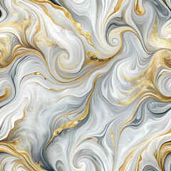 Obraz premium Elegant Marble: Swirling Gray, White, and Gold Accents for Luxurious Sophistication
