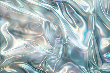 Obraz premium Silky, fluid abstract forms in light blue to silver gradients, with soft highlights and shadows for a soothing vibe. background, wallpaper 