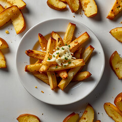 A plate full of french fries with cheese on it.