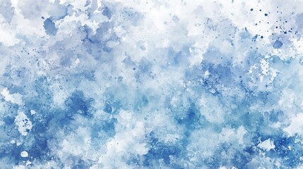 Fototapeta premium Abstract Blue Winter Texture in Watercolor