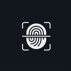 Fingerprint icon flat vector design