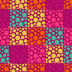 Seamless colorful multicolor art decor wallpaper print pattern with circles background for paper, textile, pck etc abstract geometry vector illustration endless 