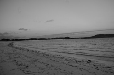 Obraz premium Amazing view of beach in lombok with black and white tone color