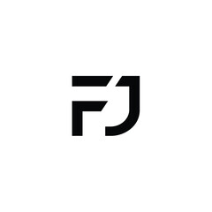 FJ monogram logo design letter text name symbol monochrome logotype alphabet character simple logo