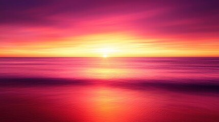 Obraz premium Vibrant Sunset Over Calm Ocean Waters