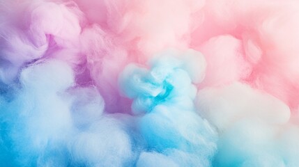 32.Soft pastel colors blend seamlessly to form an abstract cotton candy background, with delicate, airy textures and a sweet, playful aesthetic