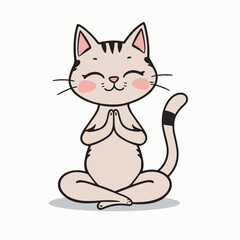 Playful yoga cat cartoon illustration.