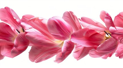 Fototapeta premium Pink Tulip Petals - Delicate Floral Macro Photography