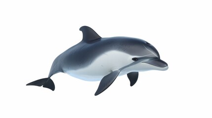 Obraz premium Dolphin Swimming in the Ocean: A Close-up View