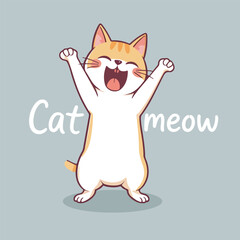 Playful yoga cat cartoon illustration.