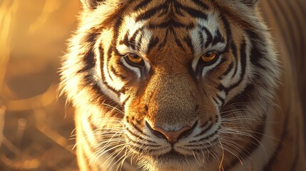 Fototapeta premium Majestic Tiger Close-Up in Natural Light