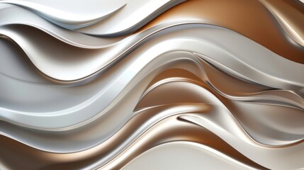 Obraz premium Abstract Silver and Gold Waves - Metallic Texture Background