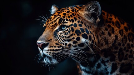 Naklejka premium Majestic Jaguar Staring Intently in Artistic Style