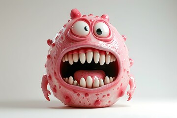 Naklejka premium 3D Cartoon Monster with Open Mouth