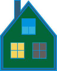 Domek z oknami do zastosowania na potrzeby grafiki świątecznej © EwaAF