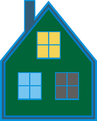 Domek z oknami do zastosowania na potrzeby grafiki świątecznej © EwaAF