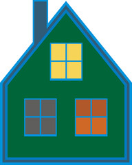 Domek z oknami do zastosowania na potrzeby grafiki świątecznej © EwaAF