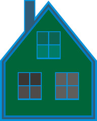 Domek z oknami do zastosowania na potrzeby grafiki świątecznej © EwaAF