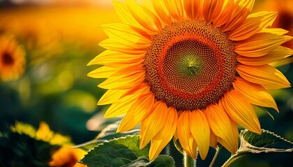 Fototapeta premium sunflower closeup summer sunny day