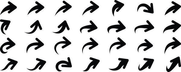 Arrow icon set. Collection different arrow signs. Arrow. Black arrows icons. Cursor. Arrows vector illustration