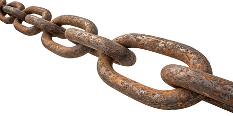Obraz premium Old steel chain isolated on white background.AI GENERATED