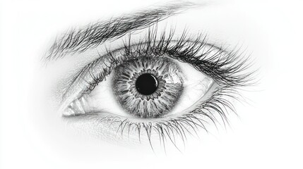 Obraz premium Detailed Artistic Eye Illustration in Black and White