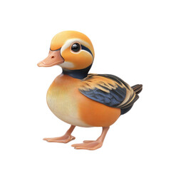 Cute Cartoon Duckling with Bright Colors