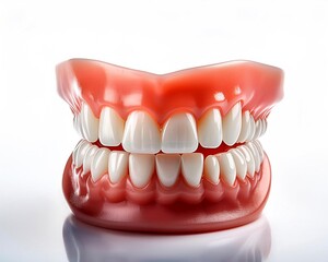 Obraz premium A highly detailed fake teeth model showcasing the intricacies of human dental anatomy. Perfect for classroom instruction or dental care professionals.