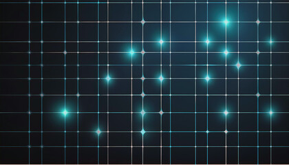 Obraz premium Abstract Grid with Glowing Lights