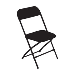 Plastic Folding Chair Silhouette Vector Illustration