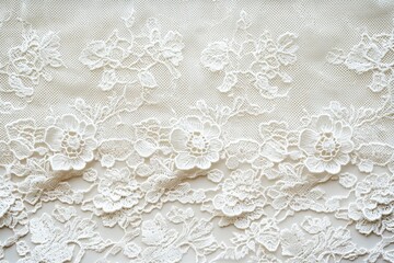 Elegant white lace fabric texture with floral pattern