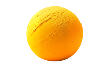 PNG object on clear backdrop. An orange sphere with a rough texture set against a transparent background, ideal for creative projects needing copy space. Isolated on transparent background.