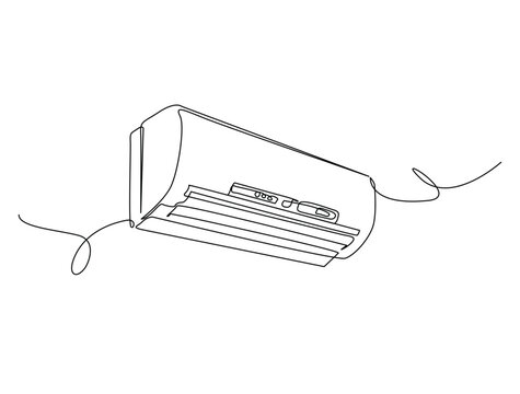 recommend clip art: Continuous one line drawing of indoor Air Conditioner. Air conditioner single line art vector illustration. Editable vector.