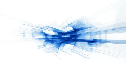 Fototapeta premium A dynamic abstract design featuring shades of blue and white, conveying a sense of motion and technology.