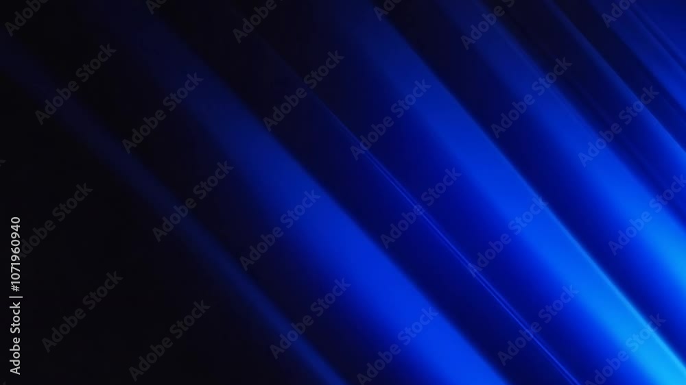 Aufkleber dynamic blue neon light beams flowing movement abstract smooth 4k video motion footage vertical format