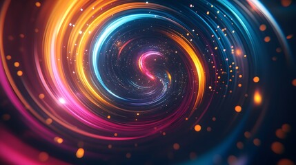 Obraz premium Vibrant swirling lights in a cosmic abstract design.