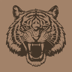 Obraz premium vector illustration of a tiger's face