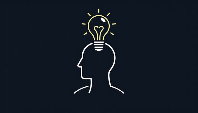 Person icon with a light bulb above the head to represent brainstorming.